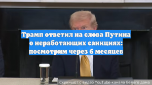 Трамп ответил на слова Путина о неработающих санкциях: посмотрим через 6 месяцев