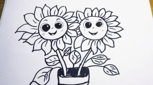 Подсолнухи🌻 Рисуем Вместе.