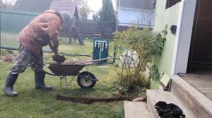 Капаем траншею под новую канализацию. 19-10-2025