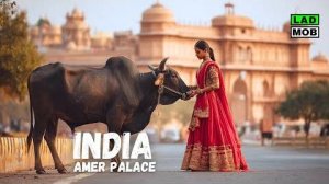 Amer Fort Jaipur Rajasthan - How King's & Mughals Lived in Ancient Times Inside Royal Palaces 4K HDR