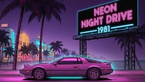 Neon Night Drive 1981 – Synthwave Sparks Beneath the Streetlights