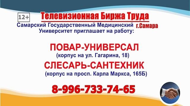 27.10.25г. в 18.30 на телеканале ГУБЕРНИЯ Телевизионная Биржа Труда в Самаре и области
