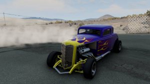 Максимальная скорость драгстера из 50-ых в огромной пустые! BeamNG Drive