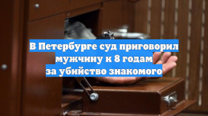 В Петербурге суд приговорил мужчину к 8 годам за убийство знакомого