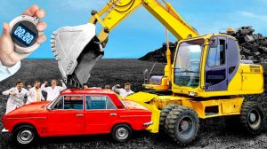 УНИЧТОЖАЕМ ЭКСКАВАТОРОМ ПРЕДМЕТЫ НА ВРЕМЯ!