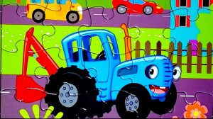 Пазл 🧩 синий трактор 🚜 мультики с игрушками | видео для детей