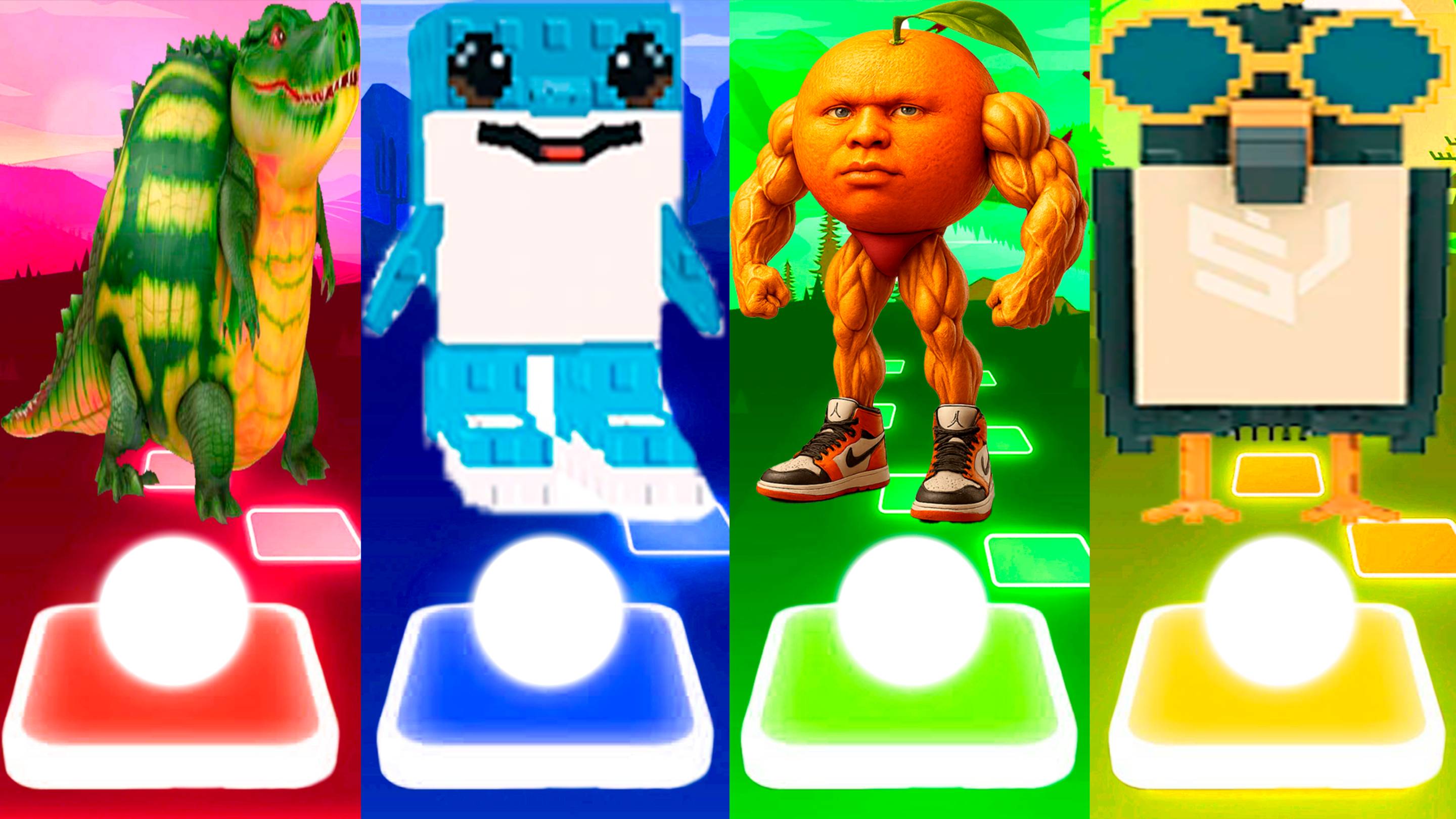 ГЛОРБО ФРУТОДРИЛО 🆚 ТРАЛАЛЕРО ТРАЛАЛА 🆚 У ДИН ДУН МА ДИН 🆚 ФЛУРИ ФЛУРА | Tiles Hop №254