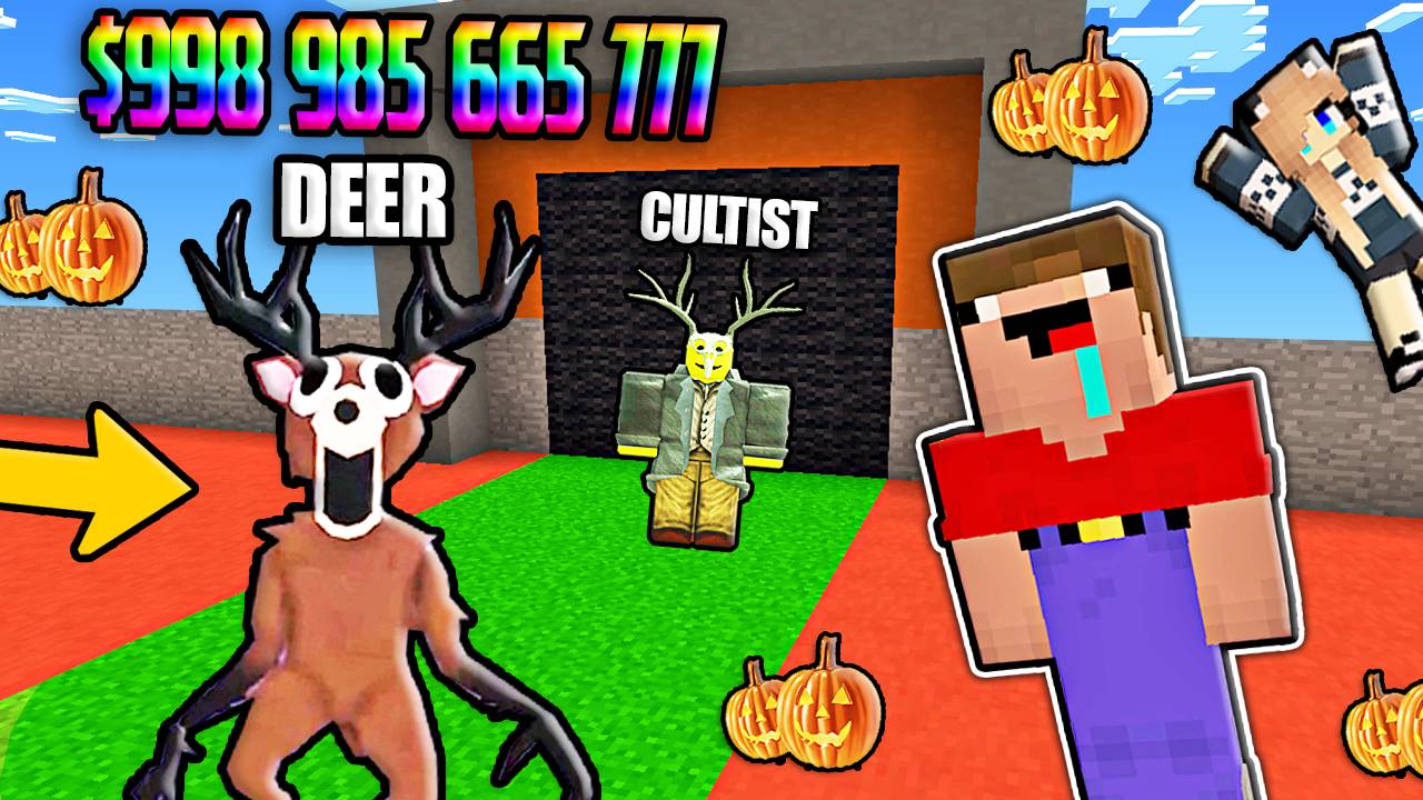 НУБ И ДЕВУШКА ПРО ИГРАЮТ В УКРАДИ 99 НОЧЕЙ В ЛЕСУ ХЭЛЛОУИН В РОБЛОКС смотреть онлайн