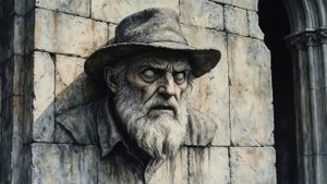 Каменный силуэт со стены часовни