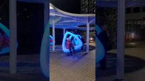 Новая часть Свияжской набережной у ЖК "Аквамарин", в вечернее время.