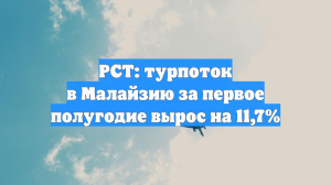 РСТ: турпоток в Малайзию за первое полугодие вырос на 11,7%