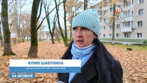 Сотрудники "Чистого города" собирают опавшую листву
