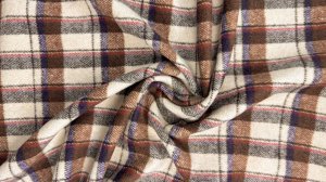 Ткань клетка Беж-слива-молочный шоколад