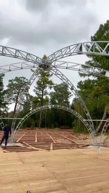 Арочный шатер 13х15м с дополнительным модулем