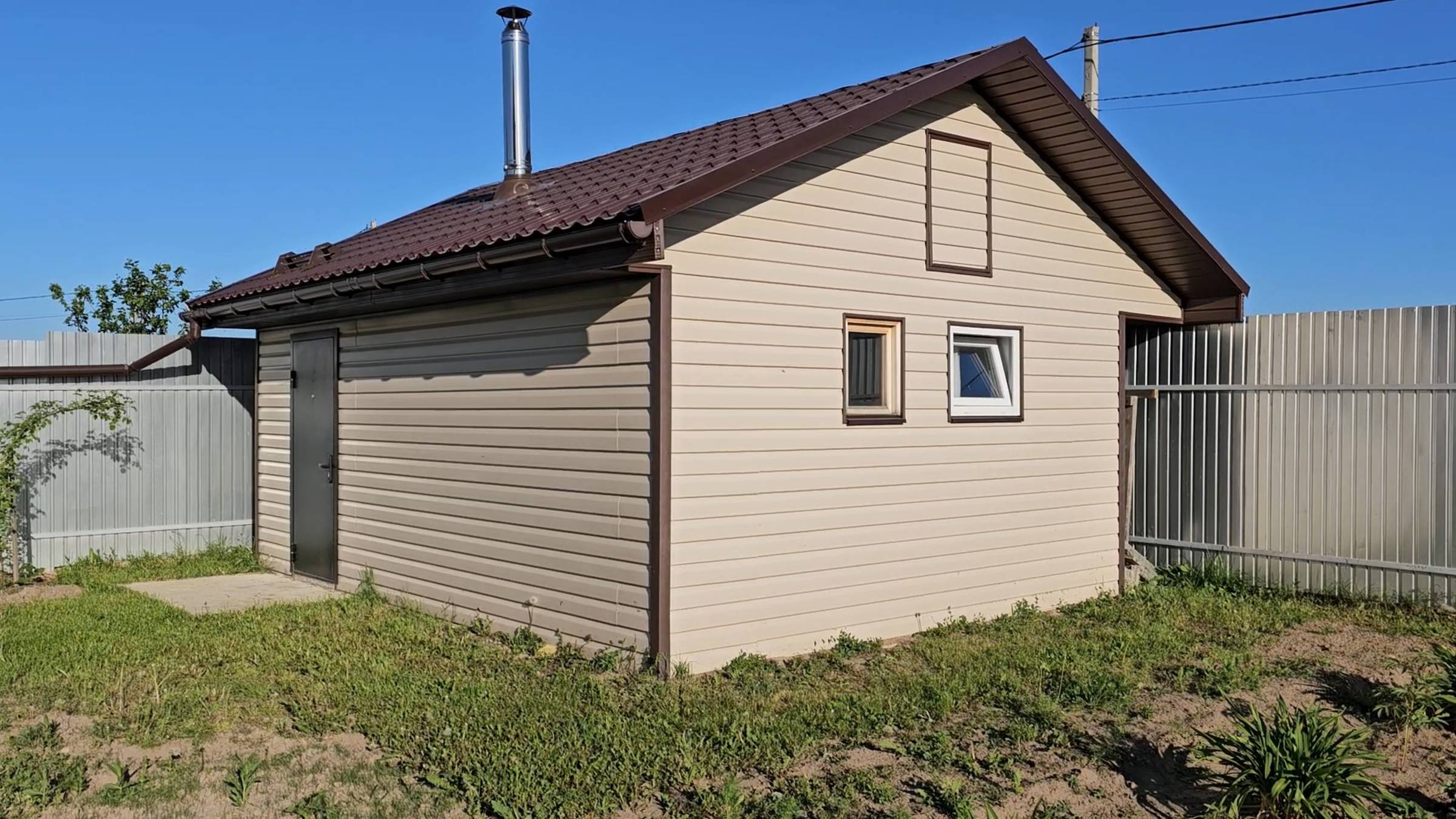 Каркасная баня с теплым полом. смотреть онлайн