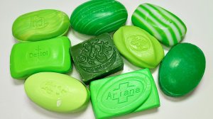 Асмр резка зелёного мыла. cutting green soap