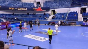 Гандбол. Чемпионат России. ЦСКА - СГАУ Саратов. Неторопливые розыгрыш и красивое завершение