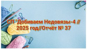 СП "Добиваем Недовязы-4 //2025 год//Отчёт № 37 // Организатор СП  Марина Стогова