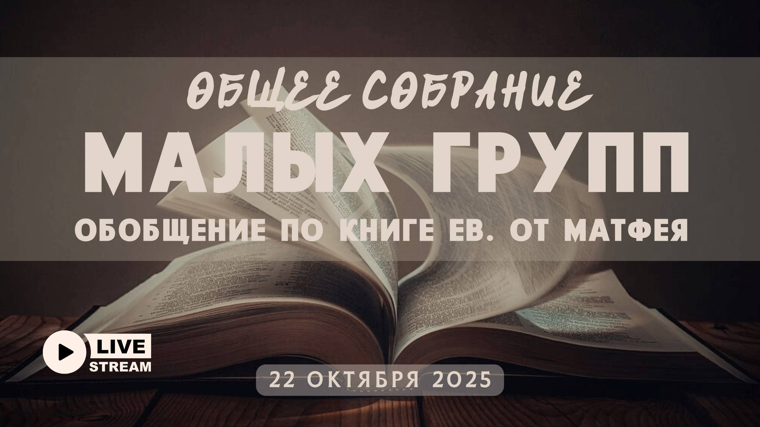 МалыеГруппы — Евангелие от Матфея: обобщение по 1-4 гл. | 22' 10' 2025'