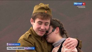На Курпских высотах состоялась премьера спектакля «Русский солдат»