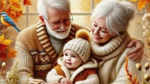 С Днём бабушек и дедушек! 28 октября. Красивый Поздравление. Открытка
