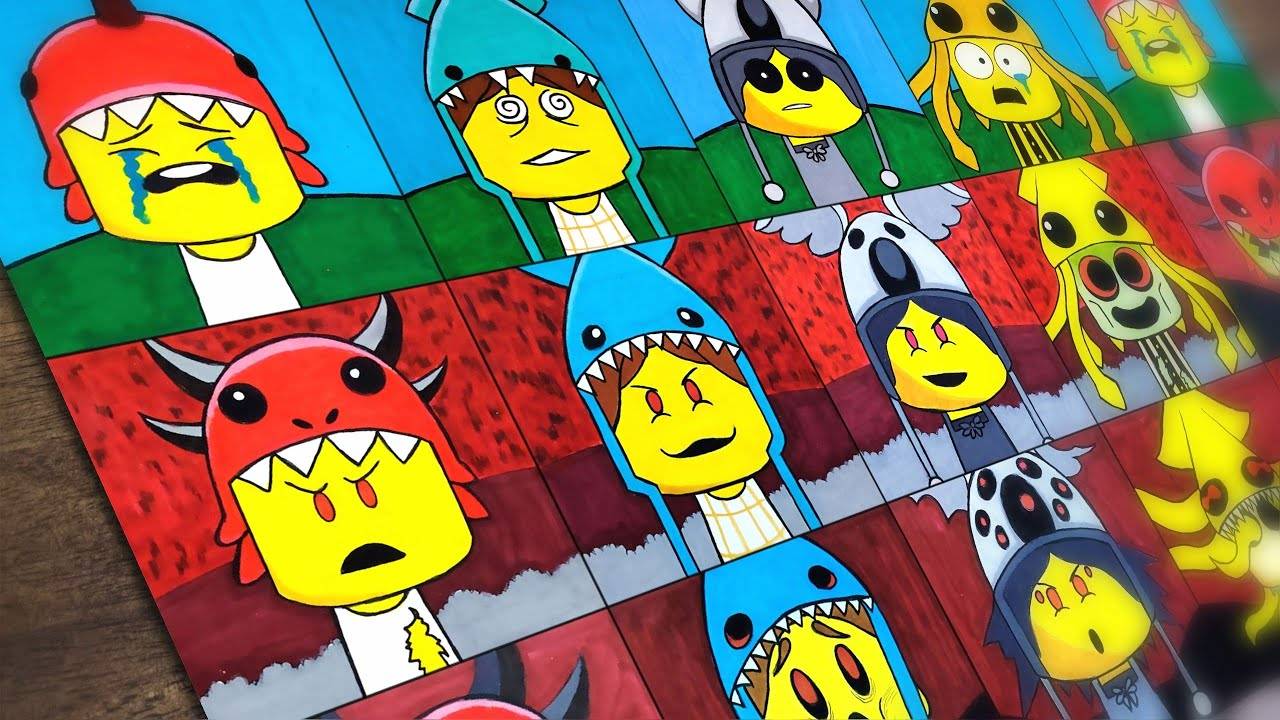 Рисуем Dino Kid, Kraken Kid, Koala Kid и Squid Kid с 1 по 3 фазу для Incredibox Sprunki OC 🎨✨🐙🦖 смотреть онлайн