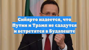 Сийярто надеется, что Путин и Трамп не сдадутся и встретятся в Будапеште