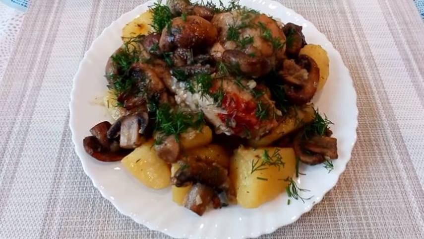 Картошка с Мясом и Грибами / Вкусный  Обед /