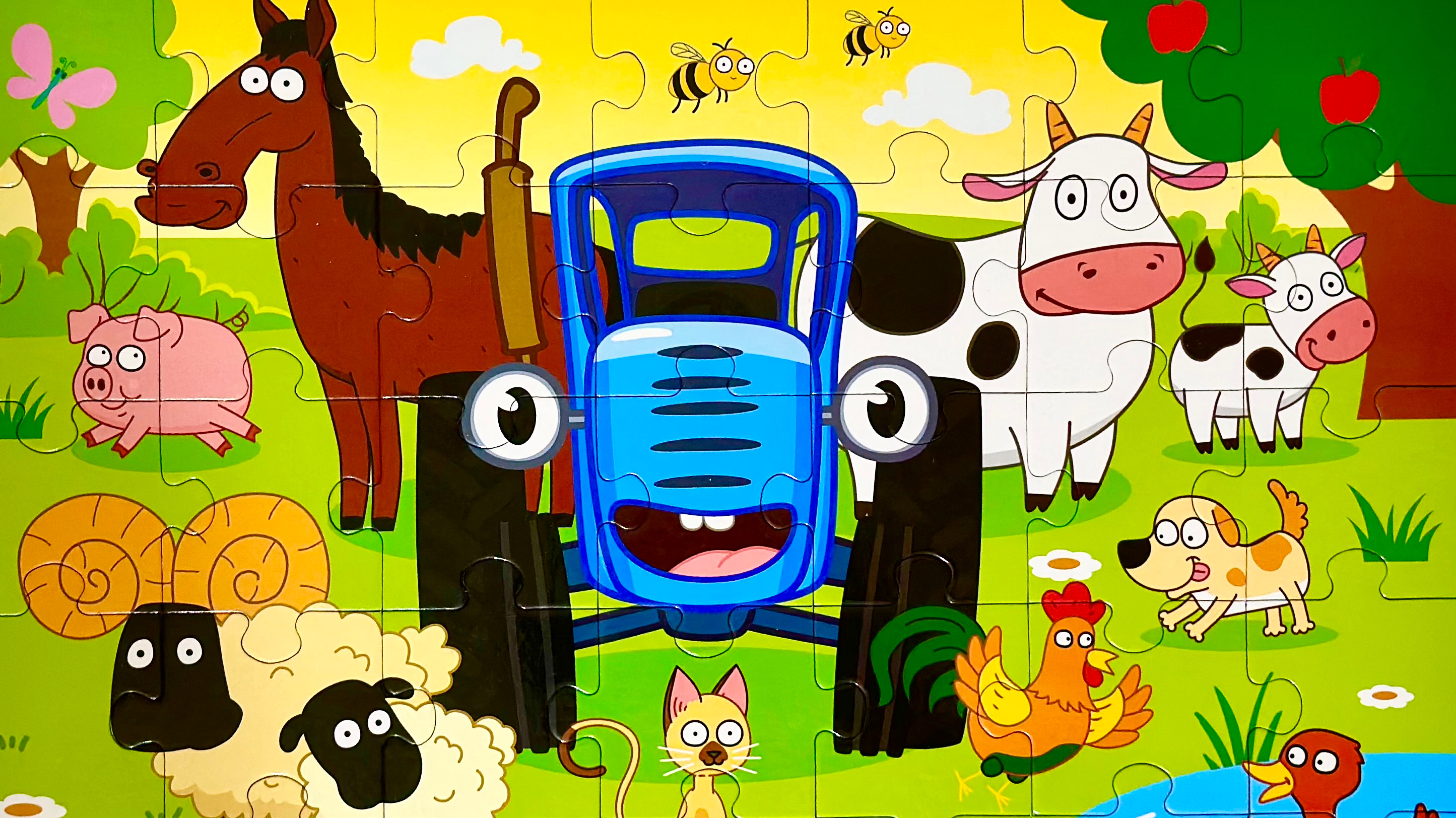 Пазл Синий Трактор 🚜 видео для детей | мультики с игрушками