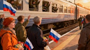 Поезд с ранеными бойцами СВО шёл через Кропоткин. Смотрите, как жители поддержали наших защитников