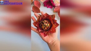 Осенняя поделка - объемная роза из осенних листьев