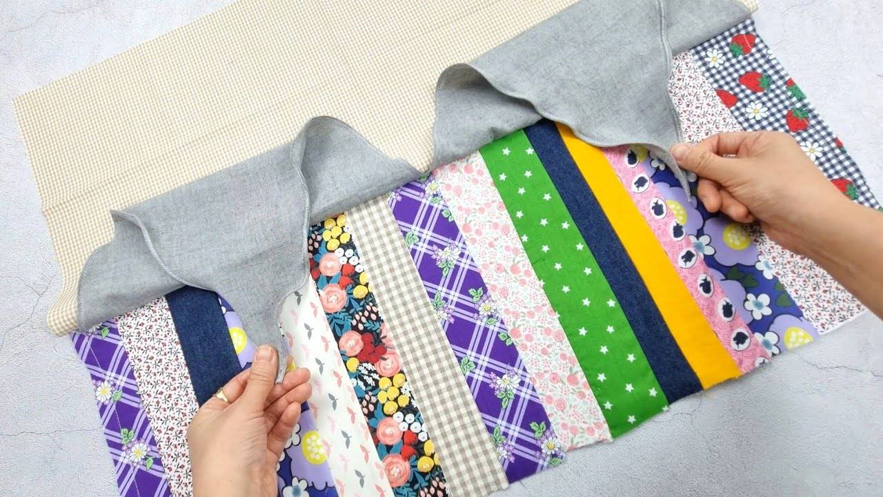 Соберите обрезки ткани и сделайте вот такую лоскутную сумку. смотреть онлайн