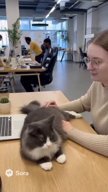 🐱✨ В офисе все серьезно... пока не появятся котики! 😂 Эти пушистые комки счастья умеют поднимать нас смотреть онлайн