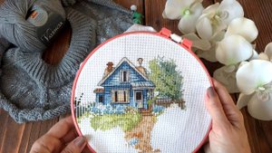 Начинаю неделю в отличном настроении🤗 Вяжу, вышиваю