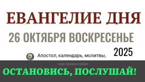 26 октября воскресенье Евангелие дня 2025 с толкованием #евангелие