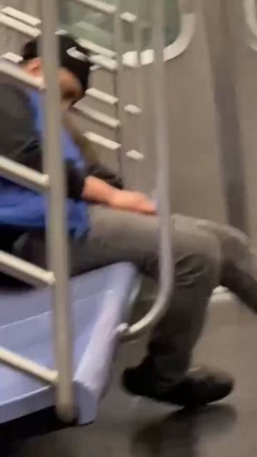 Петух на поводке шарф-змея и пикник бомжа  блогер показал типичный день в метро Нью-Йорка.