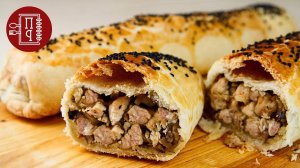 Пирог с Мясом и Грибами Легко и Просто! Обалденное Тесто за 5 минут!