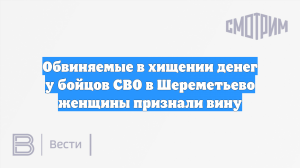 Обвиняемые в хищении денег у бойцов СВО в Шереметьево женщины признали вину