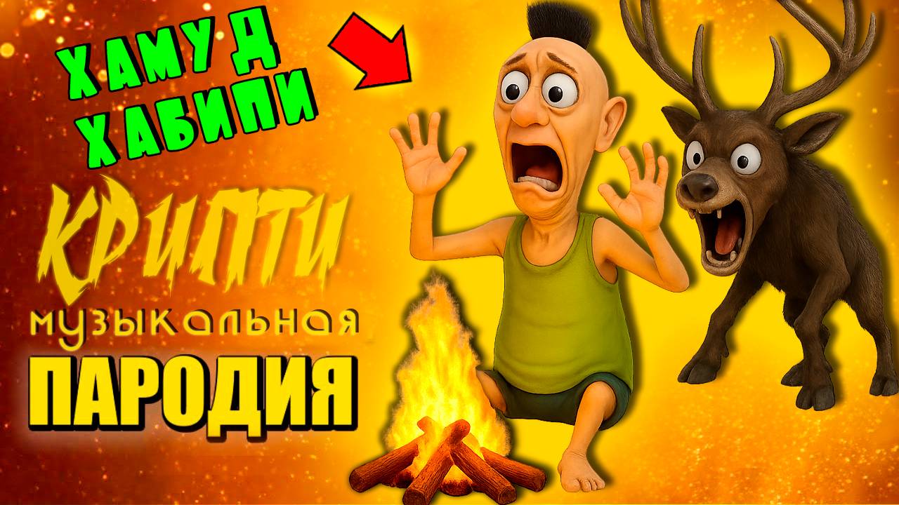 ХАМУД ХАБИПИ выживание в лесу с ОЛЕНЕМ  - песня клип пародия Крипти анимация смотреть онлайн