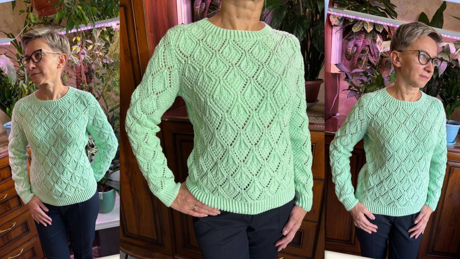 ✨ГОТОВАЯ РАБОТА✨  джемпер МЯТНЫЙ ПЛОМБИР