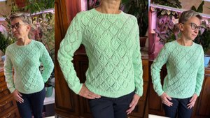 ✨ГОТОВАЯ РАБОТА✨  джемпер МЯТНЫЙ ПЛОМБИР