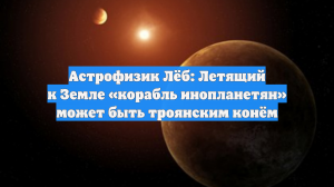 Астрофизик Лёб: Летящий к Земле «корабль инопланетян» может быть троянским конём
