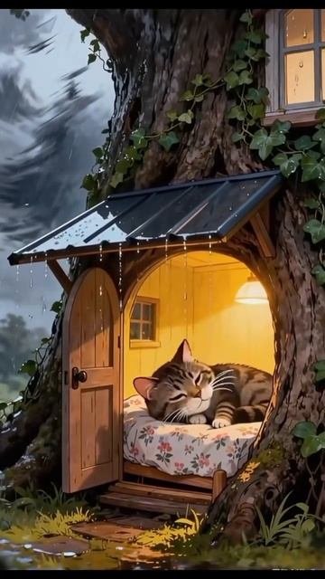 Котику уютно