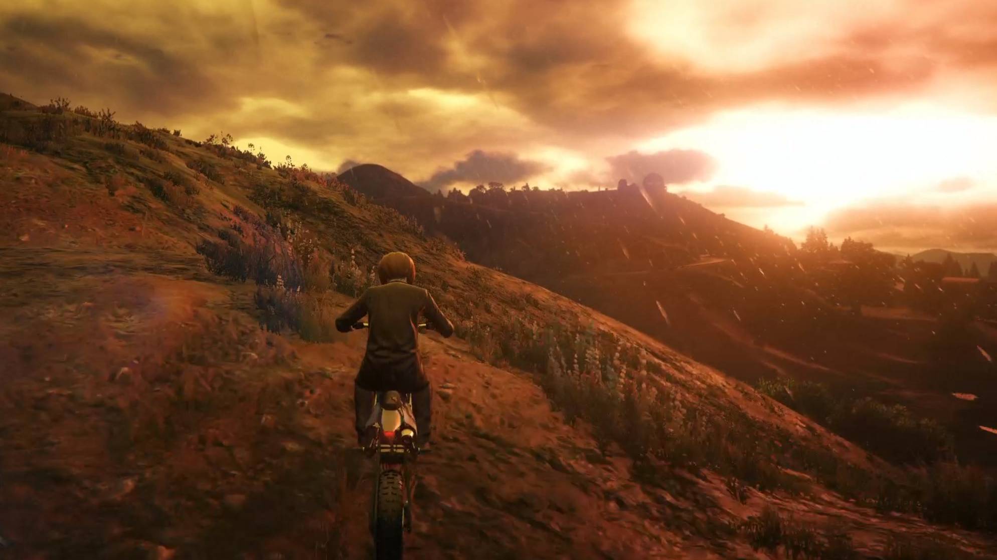 Grand Theft Auto V_6часть) Прогулки в, ночи под, дождём. Гонки на мотоцикле!#GTA5ONLINE#Гонка#Тыквы