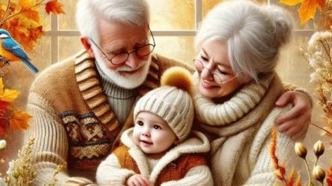 С днём бабушек и дедушек. Музыкальная открытка поздравление.