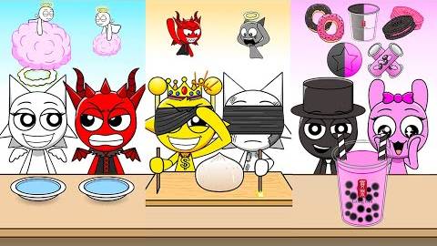 Incredibox Sprunki Challenge Emoticon Mukbang Cartoon Animation MOMOSTUDIO смотреть онлайн