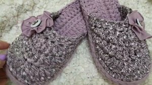 Тапочки из трикотажной пряжи
