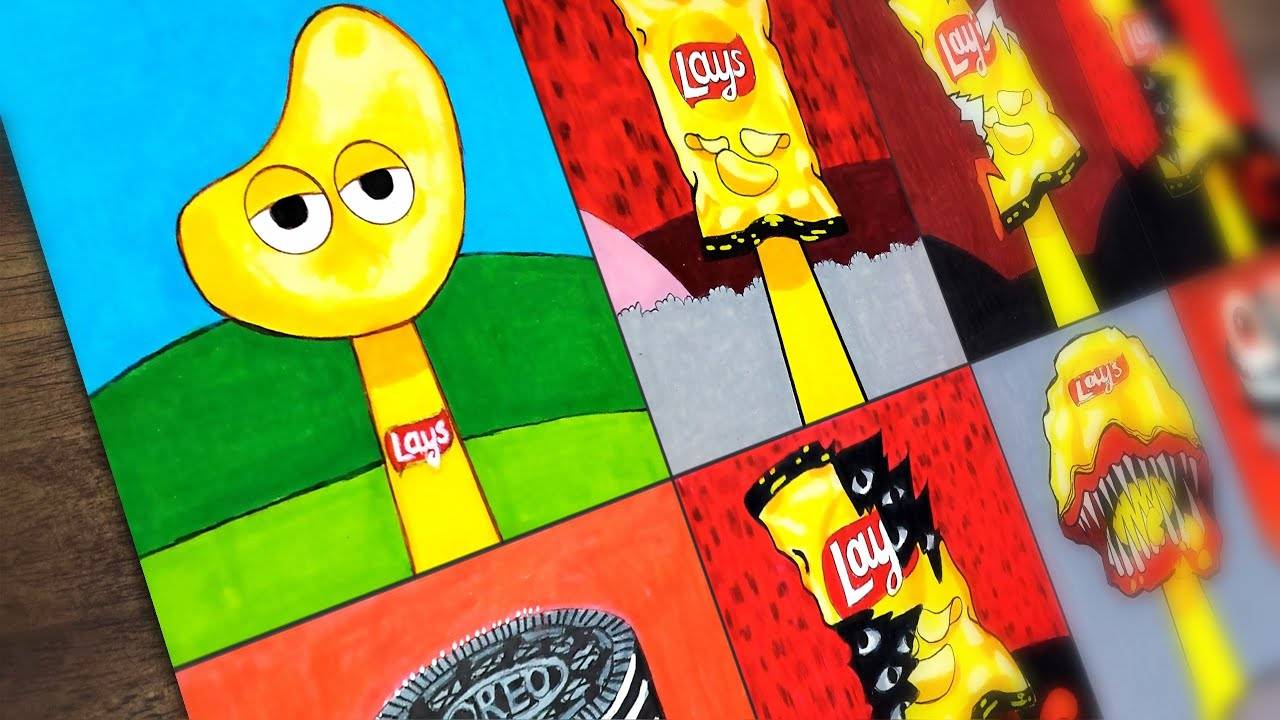 Рисуем Incredibox Sprunki Lays с 1 по 5 фазу 