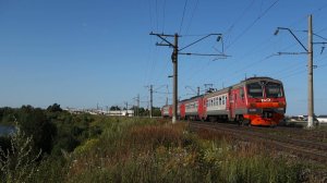Электропоезд ЭД9М-0130 Нижний Новгород - Тарасиха на перегоне Нижний Новгород Мск - Толоконцево