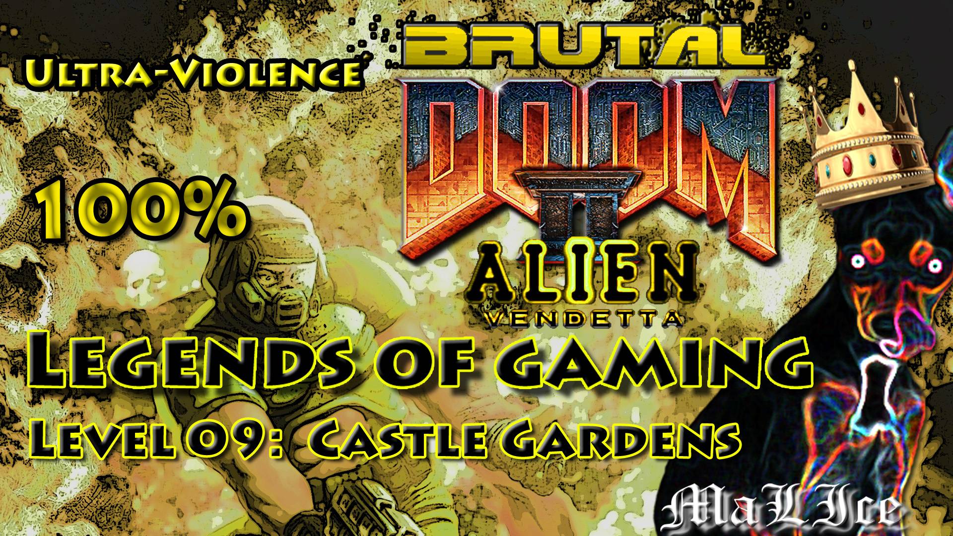 Brutal Doom Alien Vendetta - Level 09: Castle Gardens